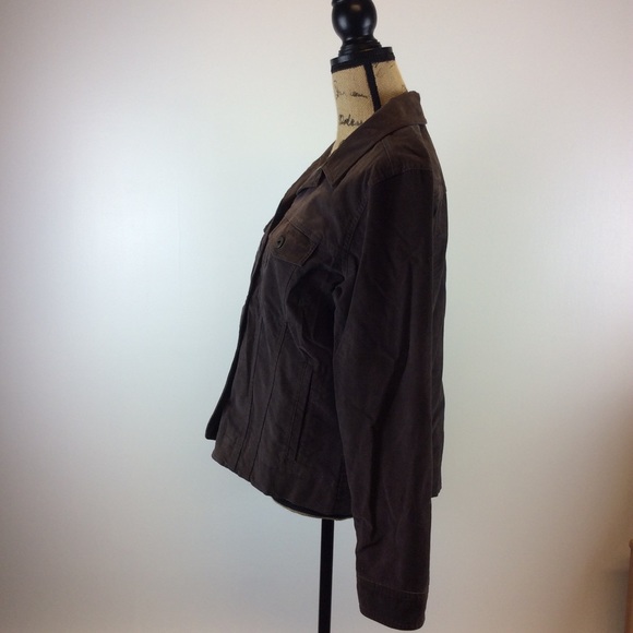 L.L. Bean velvet button front collared jacket - Picture 4 of 7